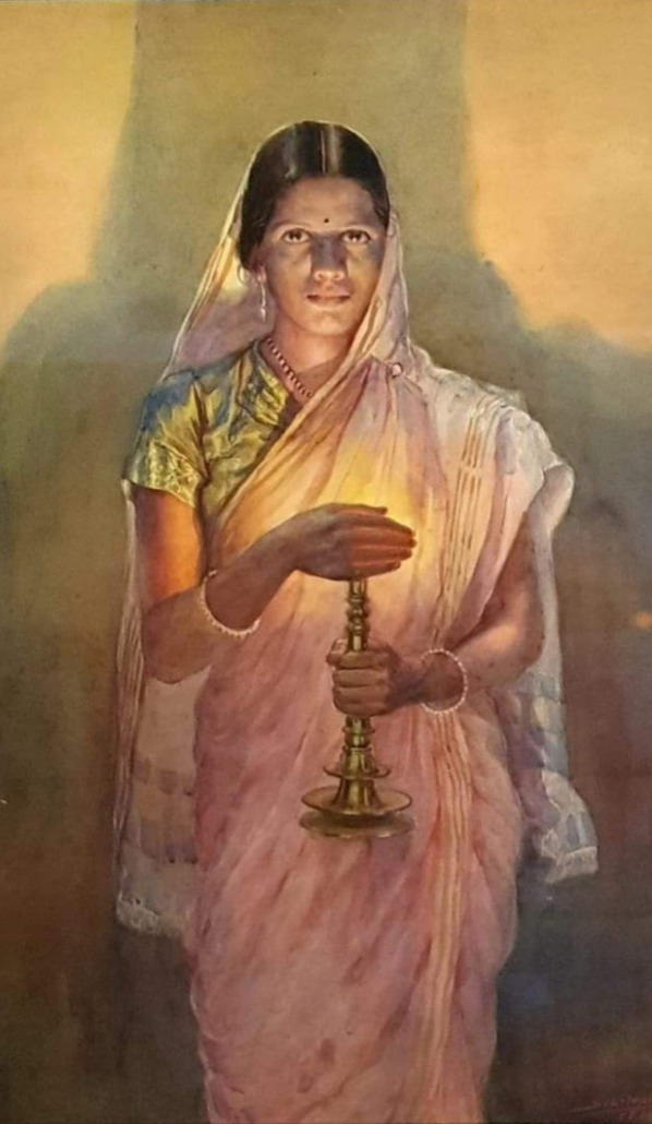 S.L. Haldankar, watercolor 1945-46